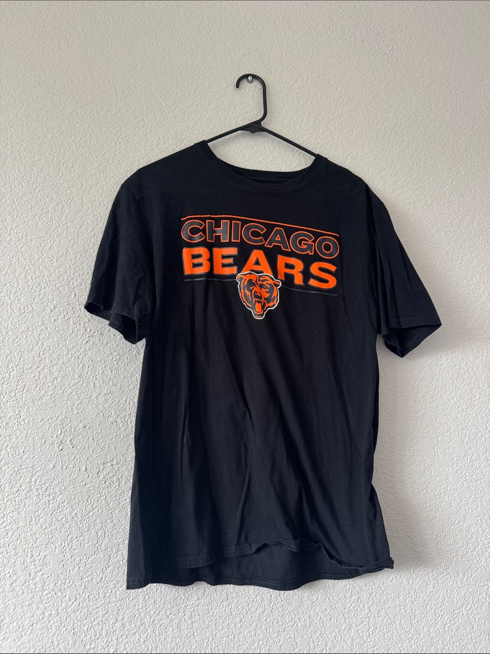 NFL Chicago Bears Black Tee with Orange Logo
